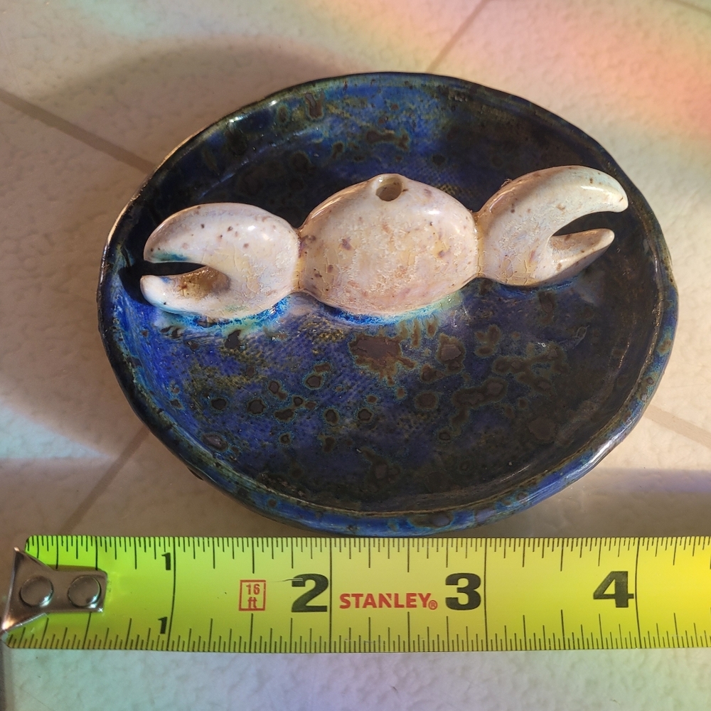 Ceramic Incense Holder Dish Moon Blue White Unique Gift Handmade - Picture 2 of 7